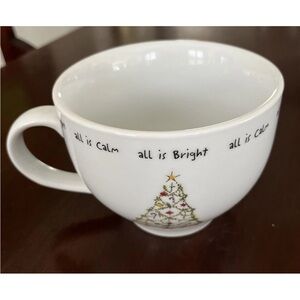NWOT Pottery Barn Jumbo Coffee/Tea/Soup Cup Holiday Cheer Pattern
